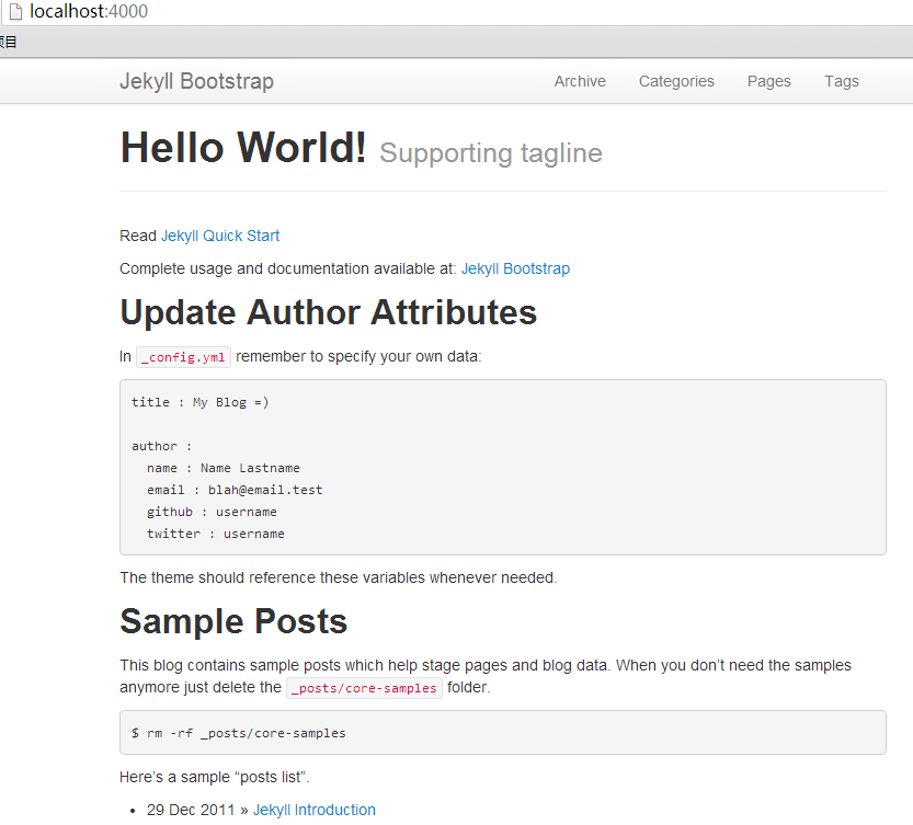 Jekyll 的本地浏览