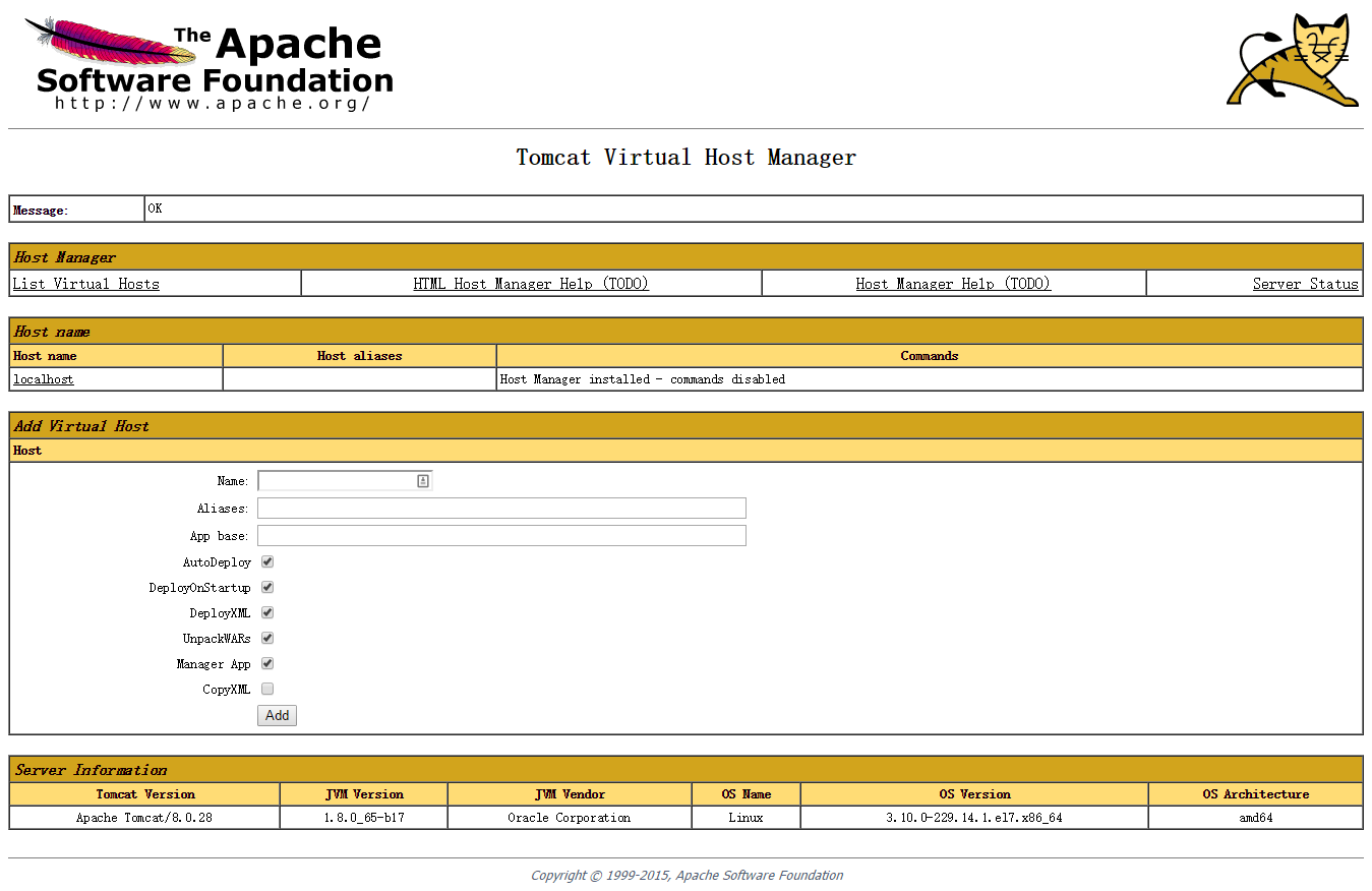 虚拟主机管理界面